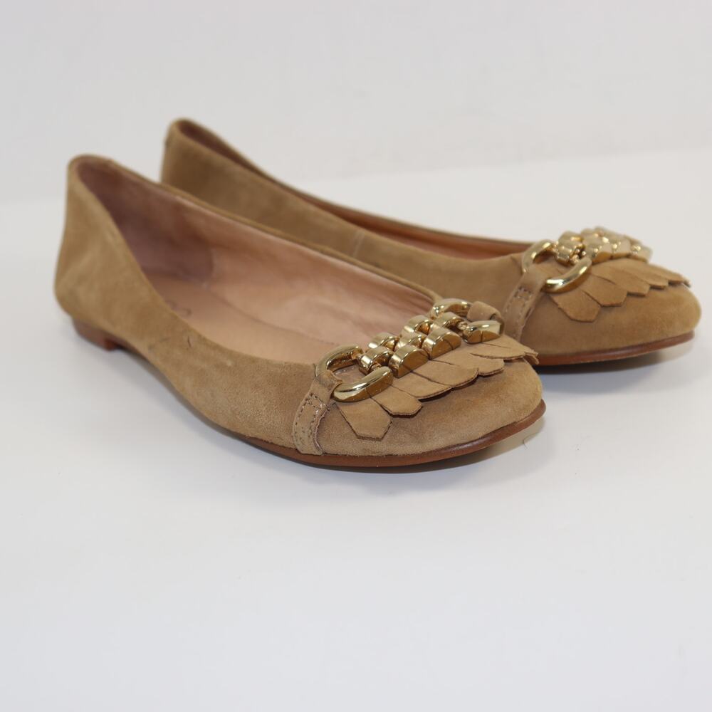 ALDO Tan‎ Suede Chain Detail Loafers Flats Size 37 (US 6.5-7)